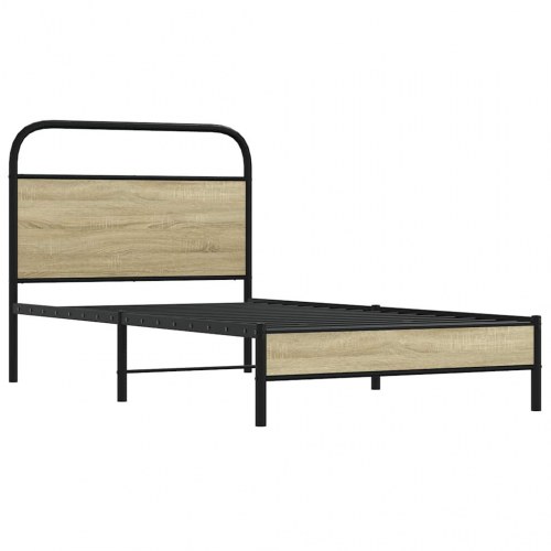 Sengeramme 100 x 190 cm med sengegavl uden madras - sonoma-eg