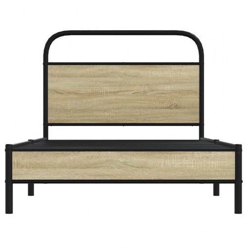 Sengeramme 100 x 190 cm med sengegavl uden madras - sonoma-eg