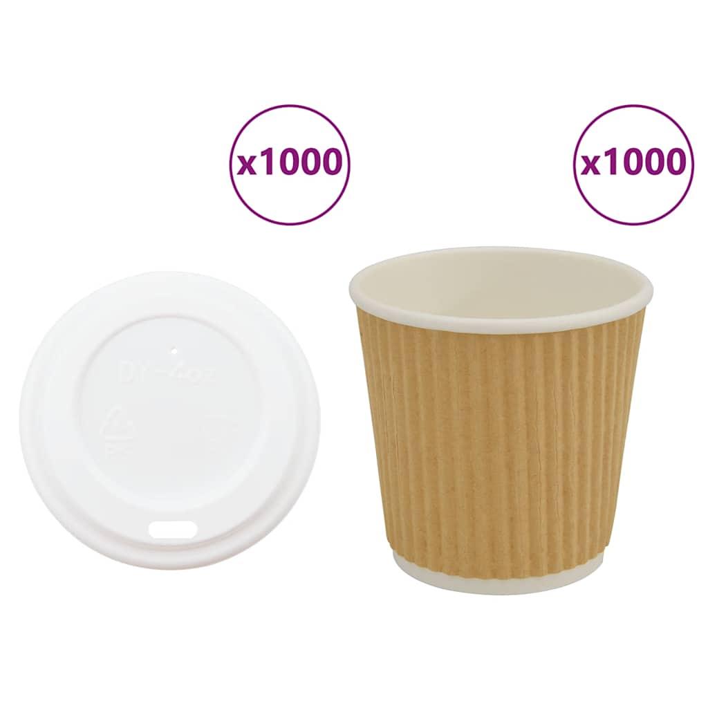 Kaffekopper af papir med låg 1000 stk. 4oz 100ml billede