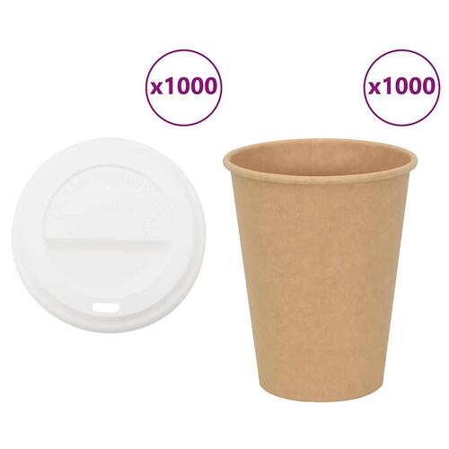 Kaffekopper af papir med låg 1000 stk. 12oz 300ml