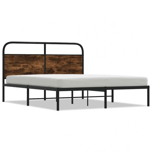 Sengeramme 135 x 190 cm med sengegavl - røget eg