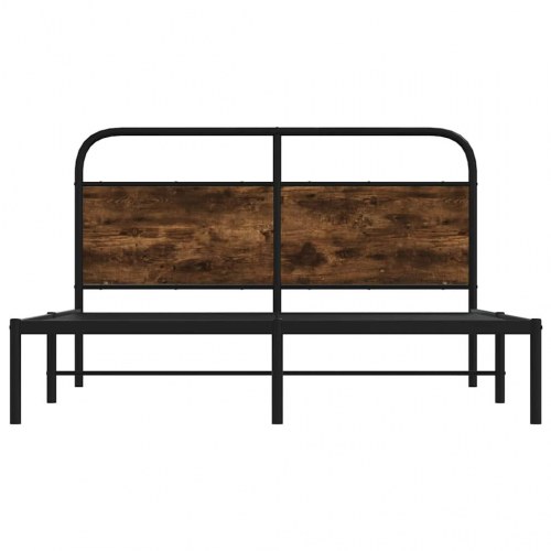 Sengeramme 135 x 190 cm med sengegavl - røget eg