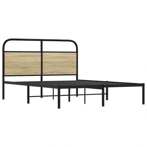 Sengeramme 140 x 190 cm uden madras med sengegavl - sonoma-eg