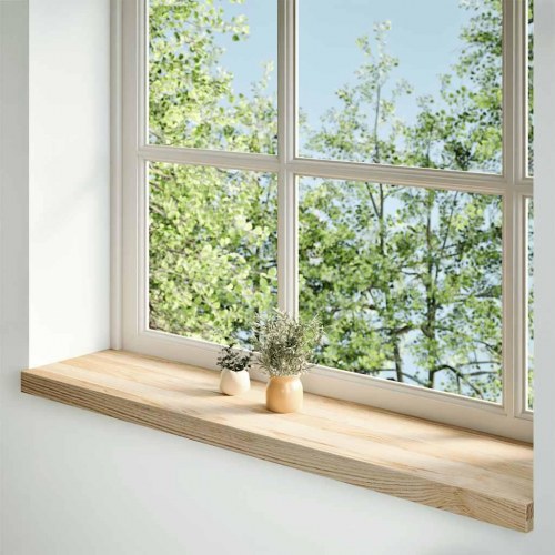 Vindueskarme 2 stk - ubehandlet massivt egetræ 110 × 30 × 2 cm