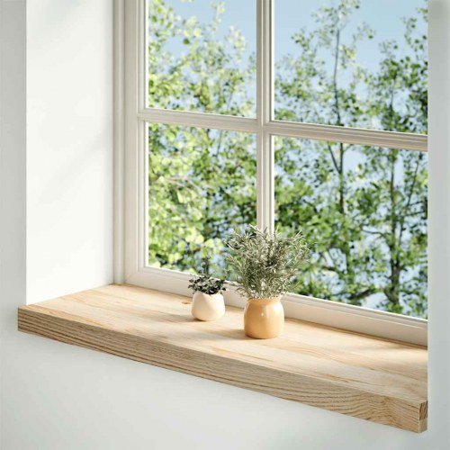 Vindueskarme 2 stk - ubehandlet massivt egetræ 90 × 30 × 2 cm