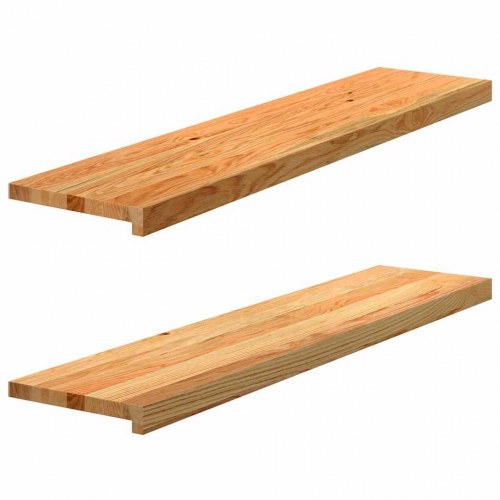 Vindueskarme i massivt egetræ 2 stk - lysebrun 110 × 30 × 2 cm