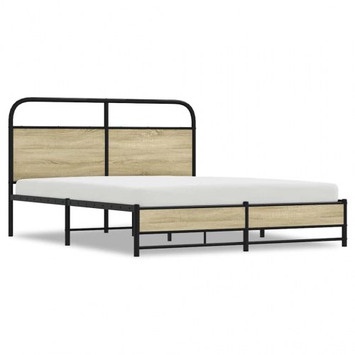 Sengeramme 150 x 200 cm med sengegavl - sonoma-eg