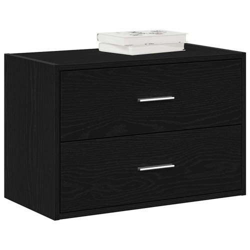 Skuffeskab med 2 skuffer 60 x 31 x 40 cm - sort-eg