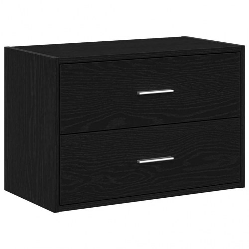 Skuffeskab med 2 skuffer 60 x 31 x 40 cm - sort-eg