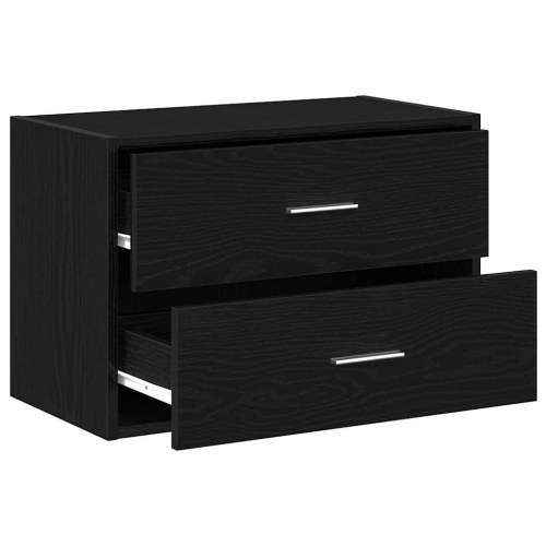 Skuffeskab med 2 skuffer 60 x 31 x 40 cm - sort-eg
