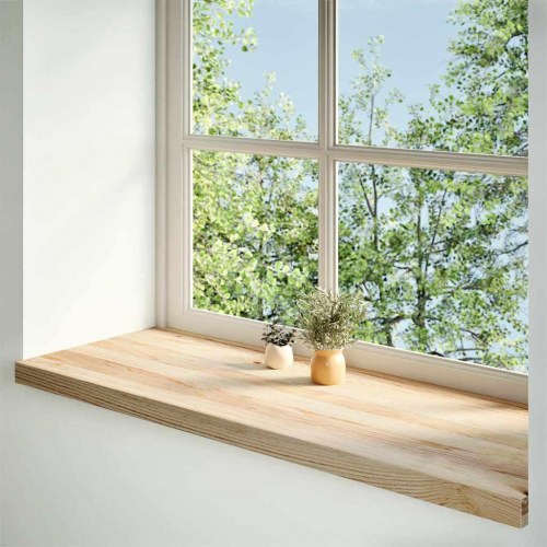 Vindueskarme i massivt egetræ - 2 stk ubehandlet 100 × 40 × 2 cm