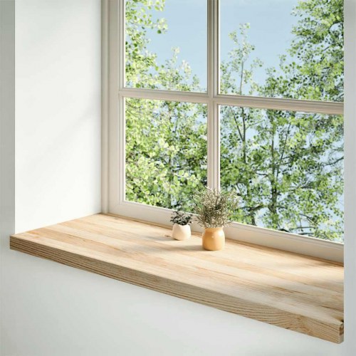 Vindueskarme i massivt egetræ - 2 stk ubehandlet 120 × 40 × 2 cm