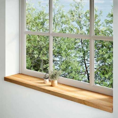 Vindueskarme 2 stk - lysebrun egetræ 140 × 30 × 2 cm