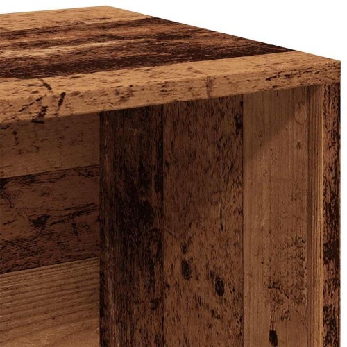 LP-opbevaringsboks i antikt trælook - 69,5 × 34 × 36 cm, konstrueret træ