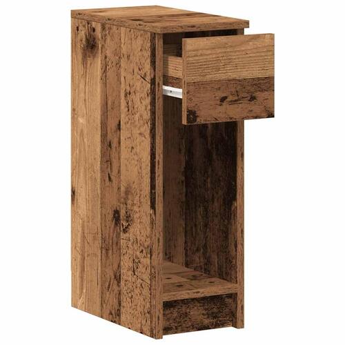 Sengebord med skuffe 20x36x60 cm antikt træ