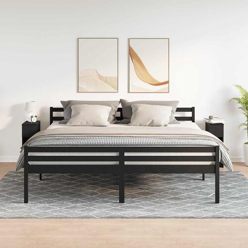 Sengeborde med skuffe 2 stk. 20x36x60 cm sort-eg