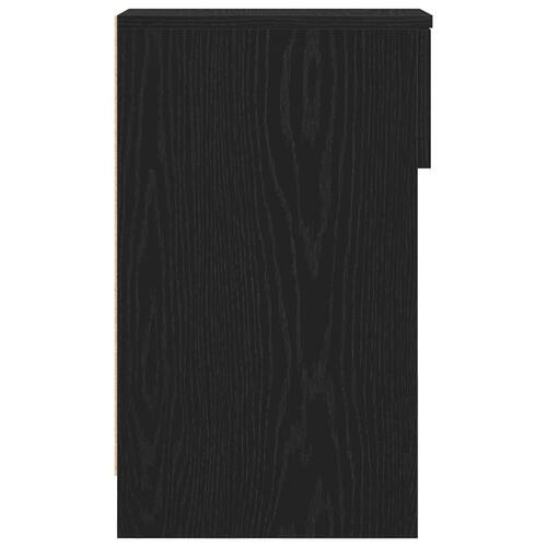 Sengeborde med skuffe 2 stk. 20x36x60 cm sort-eg