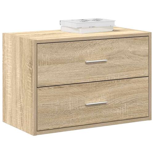 Skab med 2 skuffer 60x31x40 cm konstrueret træ sonoma-eg