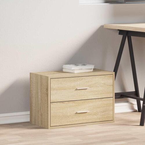 Skab med 2 skuffer 60x31x40 cm konstrueret træ sonoma-eg