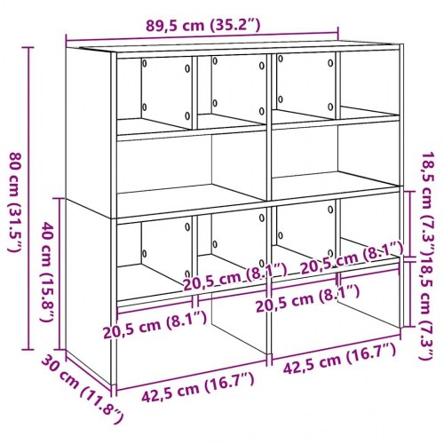 Skostativer stabelbare 2 stk. 89,5x30x40 cm betongrå