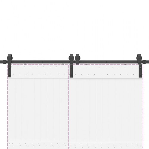 Skinnesæt til skydedør 200 cm stål sort