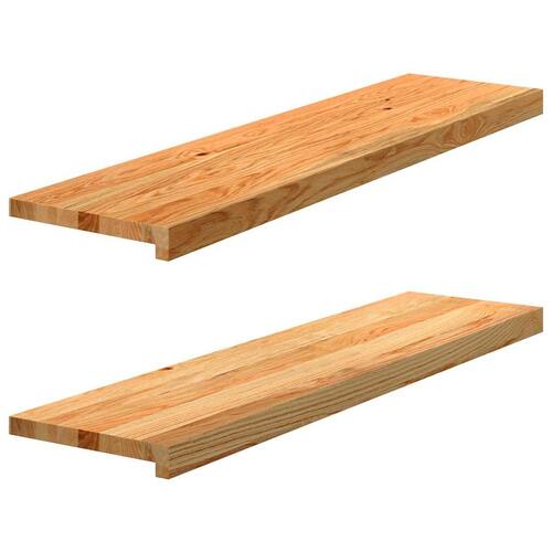 Vindueskarme 2 stk lysebrun 100x30x2 cm massivt egetræ