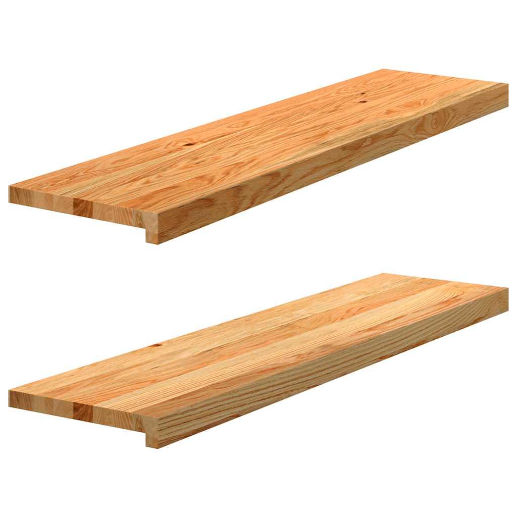Vindueskarme 2 stk lysebrun 100x30x2 cm massivt egetræ