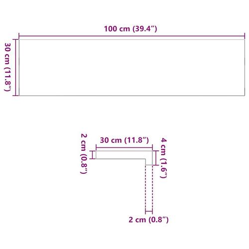 Vindueskarme 2 stk lysebrun 100x30x2 cm massivt egetræ