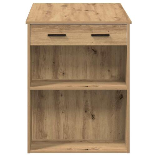 Skrivebord med skuffe og hylde 102x62x77,5 cm egetræsfarvet