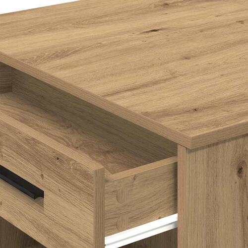 Skrivebord med skuffe og hylde 102x62x77,5 cm egetræsfarvet