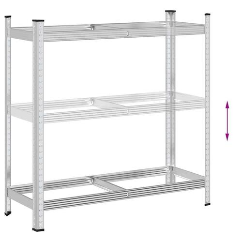 2-lags dækhylde 110x40x109 cm stål sølvfarvet