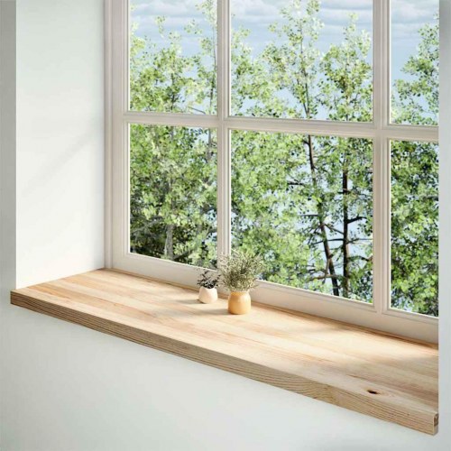 Vindueskarme 2 stk ubehandlet eg 140 × 40 × 2 cm - massivt træ
