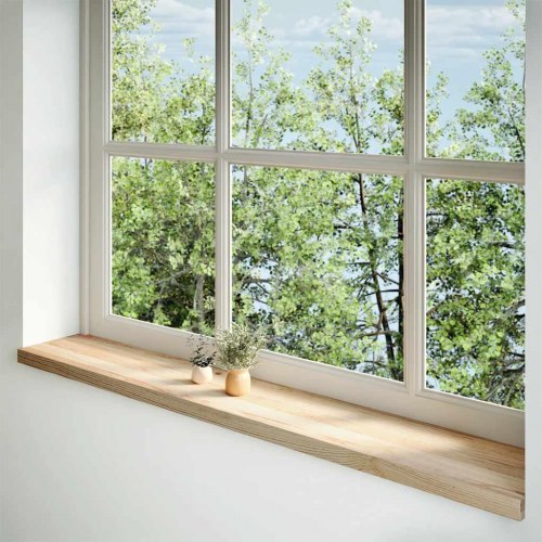 Vindueskarme 2 stk ubehandlet eg 160×30×2 cm - massivt træ