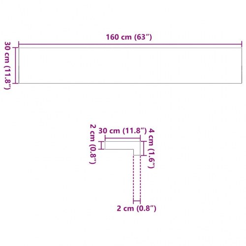 Vindueskarme 2 stk ubehandlet eg 160×30×2 cm - massivt træ