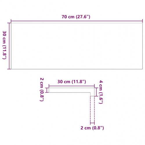 Vindueskarme i massivt egetræ - 2 stk ubehandlet, 70 × 30 × 2 cm