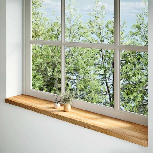 Vindueskarme 2 stk - lysebrun eg 160×30×2 cm, massivt træ