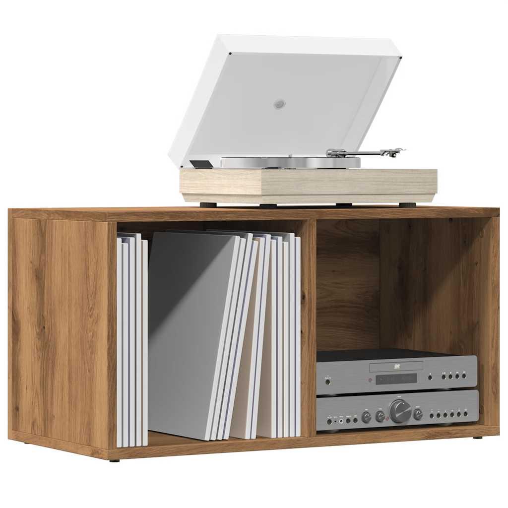 LP opbevaringskasse 69,5x34x36 cm konstrueret træ kunsteg billede