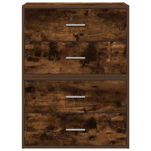 Skabe med 2 skuffer 2 stk. 60x31x40 cm røget egetræsfarve