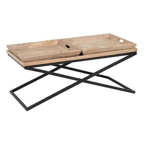 Sofabord Sort Natur 120 x 60 x 53 cm