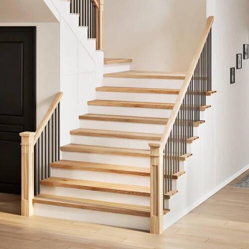 Trappemåtter 12 stk ubehandlet 120x30x2 cm massivt egetræ