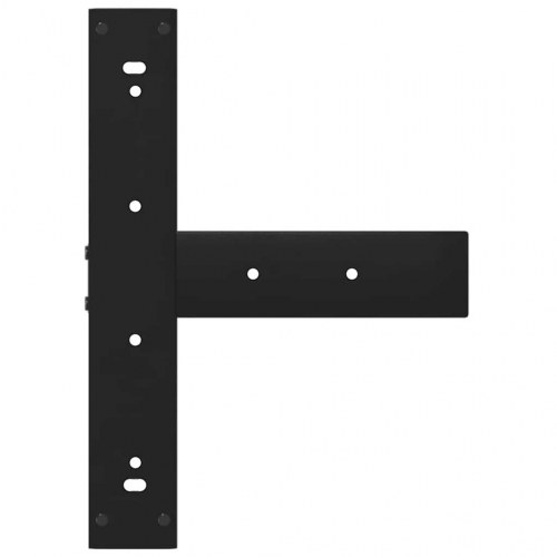 Spisebordsben T-formet 2 stk. sort 50x35x(72-73) cm stål