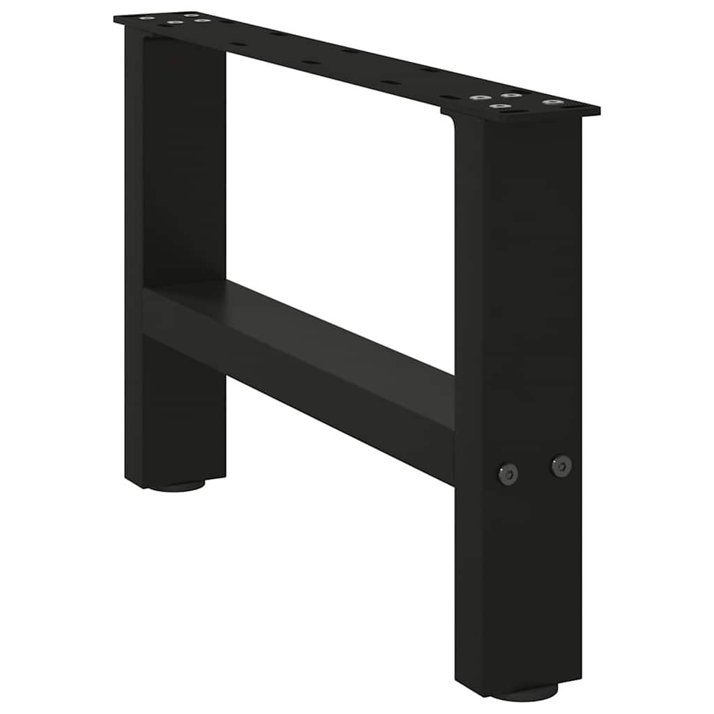 Sofabordsben sort 2 stk. 50x(30-31) cm stål