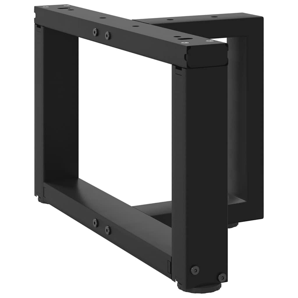Sofabordsben T-formet 2 stk. sort 40x25x(30-31) cm stål