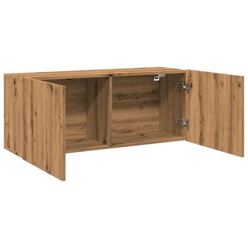Væghængt tv-bord 100x30x41 cm artisan egetræsfarve