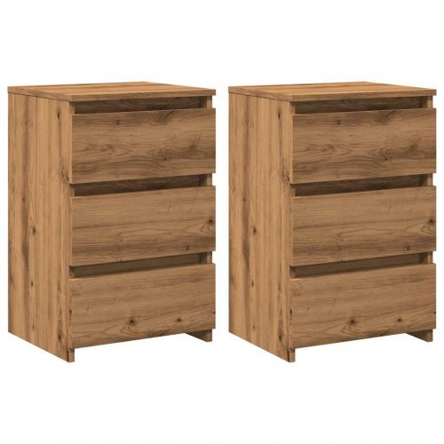 Sengeborde 2 stk. - 40×35×62,5 cm i konstrueret træ, kunsteg