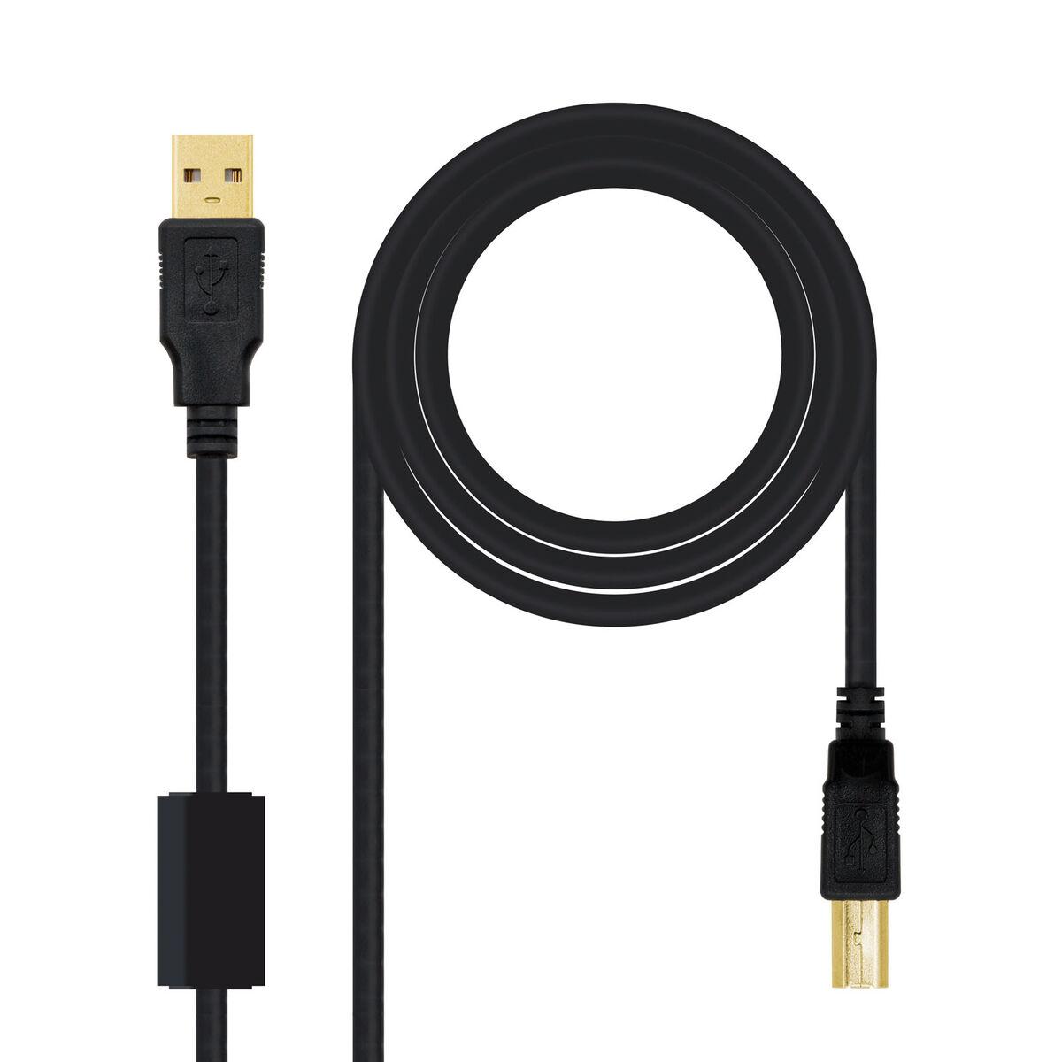 Usb 2.0 A Til Usb B Kabel Nanocable 10.01.1202 Sort 2 M