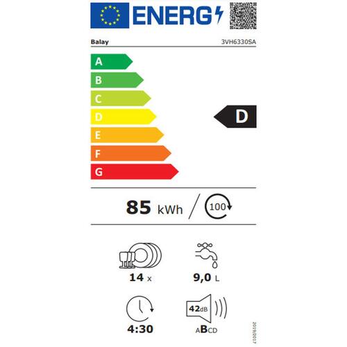 Balay 3VH6330SA integreret opvaskemaskine 60 cm