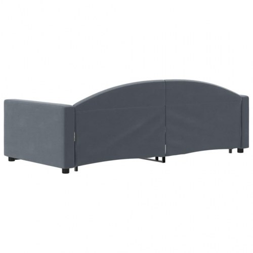 Dagseng med udtræk 90 x 200 cm velour - mørkegrå