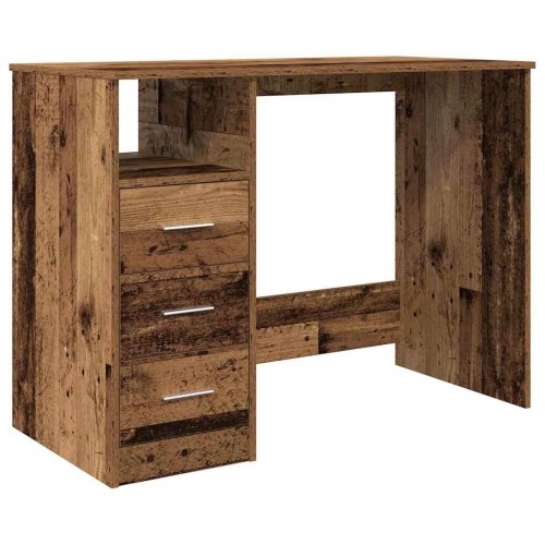 Skrivebord 102×50×76 cm i konstrueret træ - antikt trælook
