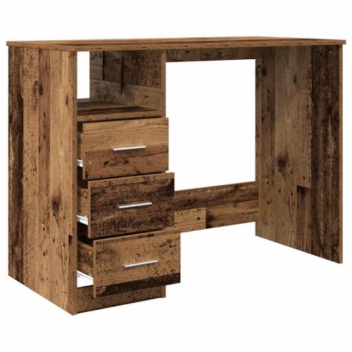 Skrivebord 102×50×76 cm i konstrueret træ - antikt trælook